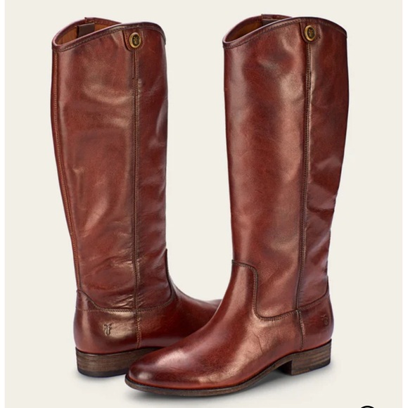 MELISSA BUTTON 2 Brown Leather Riding Boots - Picture 1 of 10